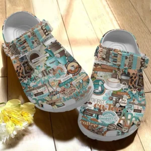 coffee white sole coffee scrapbook crocs classic clogs djhay