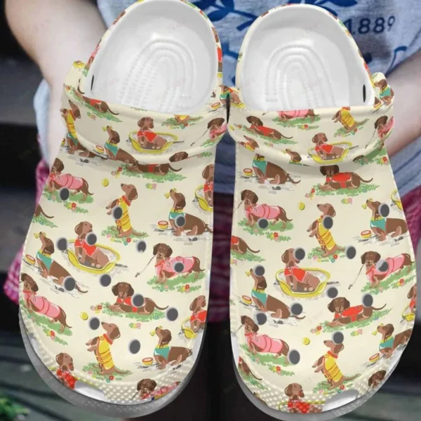 colorful dachshunds crocs classic clogs yadkc