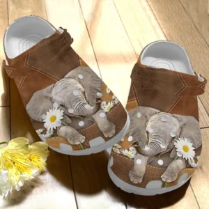 cute elephant with daisy lb7o3