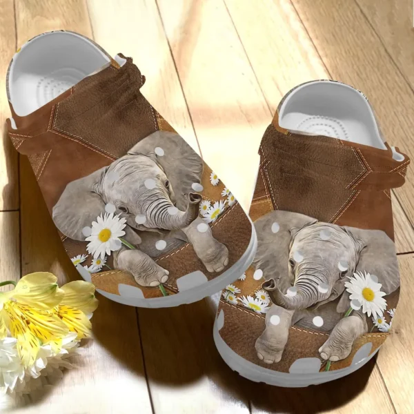 cute elephant with daisy lb7o3