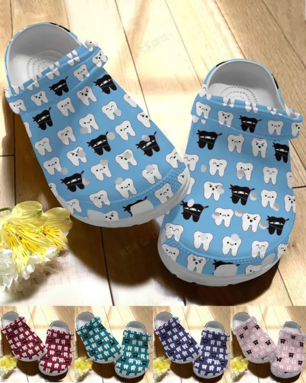 dentist ninja tooth colors crocs classic clogs pt2th