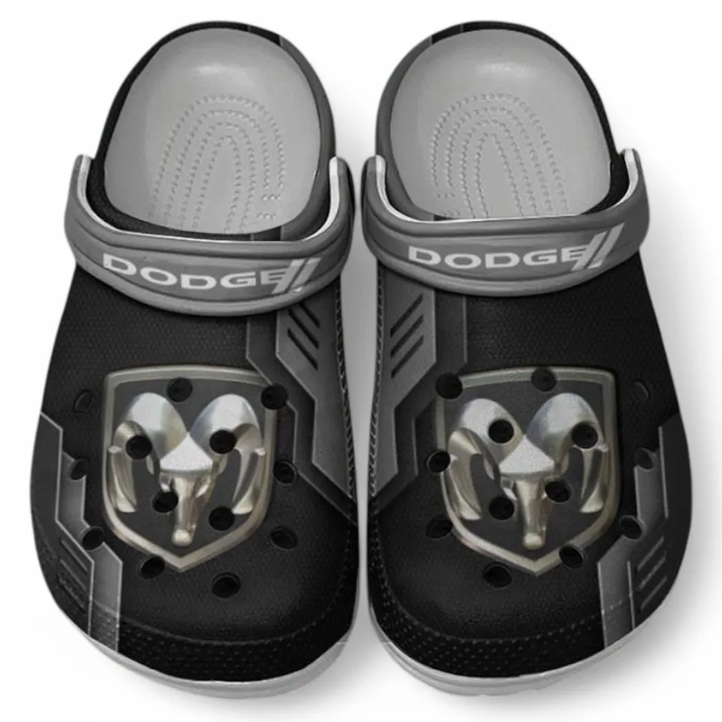 Dodge Crocs Clogs Männer Frauen, Geschenk für Dodge Fan CAR185031525254 - Grau