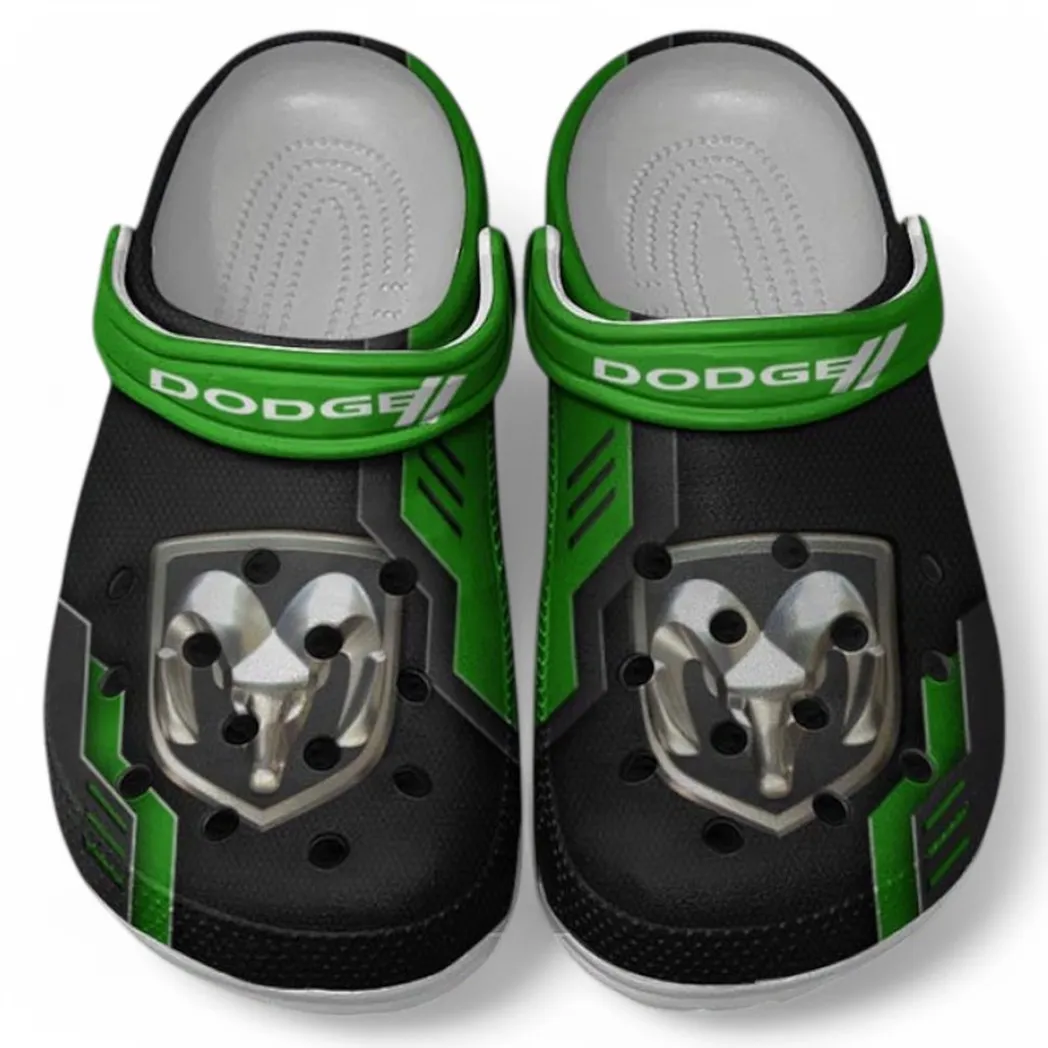 Dodge Crocs Clogs Männer Frauen, Geschenk für Dodge Fan CAR185031525254 - Grün