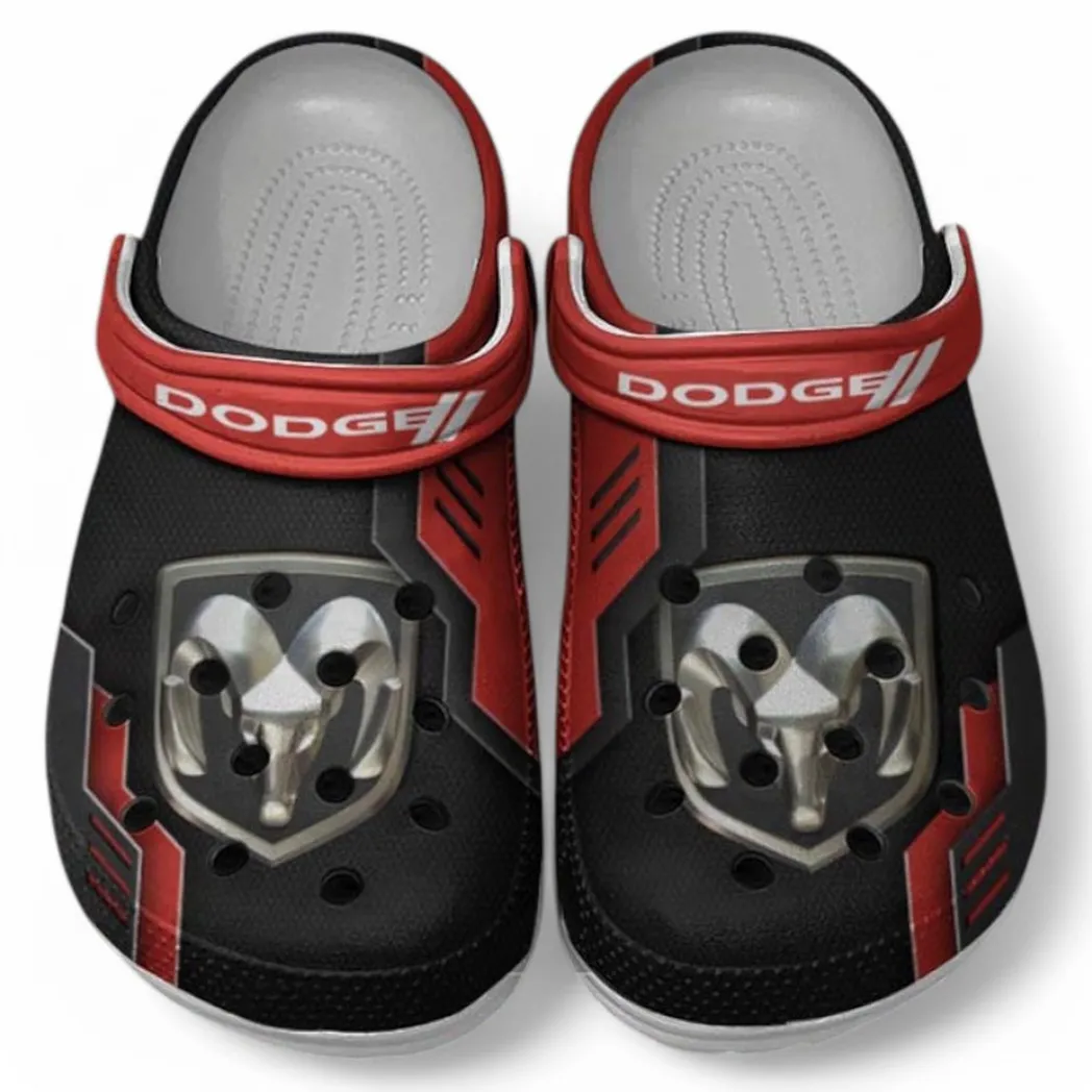 Dodge Crocs Clogs Männer Frauen, Geschenk für Dodge Fan CAR185031525254 - Rot