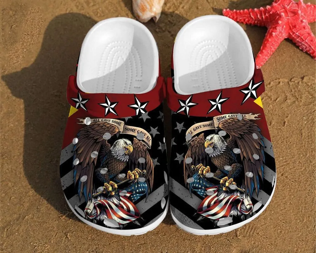 eagle america flag veteran independence us day gift crocs clog