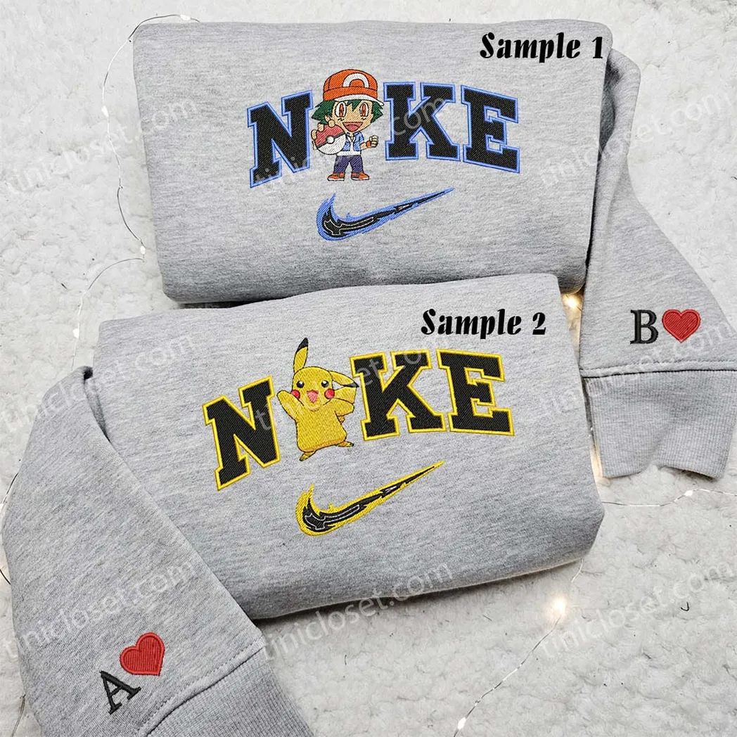 eichhrnchen und glumanda pokemon x nike tshirts besticken besticken sweatshirt modischer stil fr paare gk4bp