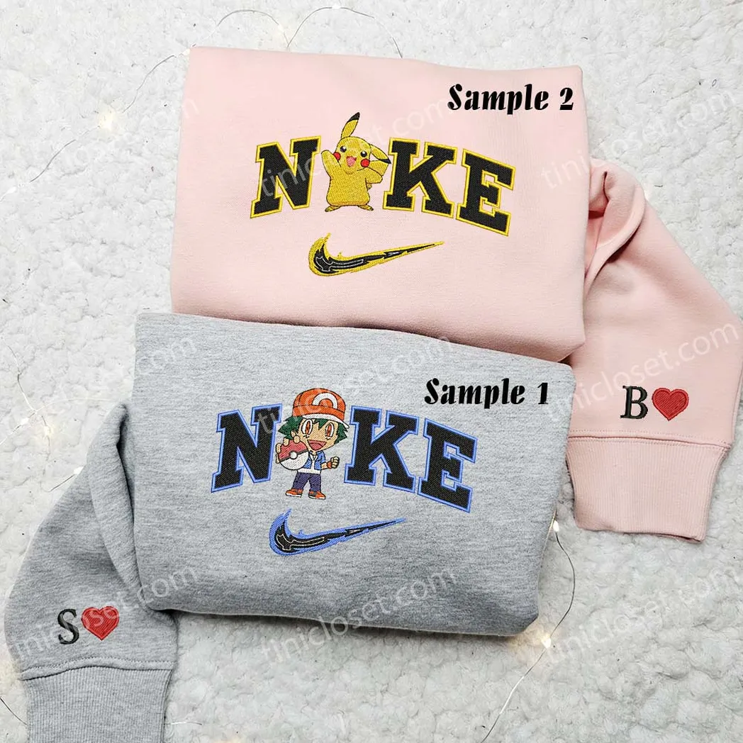 eichhrnchen und glumanda pokemon x nike tshirts besticken besticken sweatshirt modischer stil fr paare yydrg