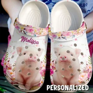 farmer personalized cute pig crocs classic clogs aexwj