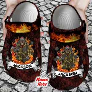 firefighter fueled by fire driven by courage crocs clog cmrbz