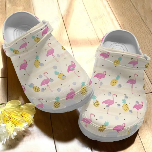 flamingo crocs classic clog whitesole sunshine lo2vn