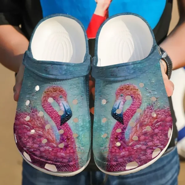 flamingo glass crocs classic clogs snm2a