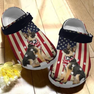 german shepherd white sole german shepherd and flag crocs classic clogs c4rpd