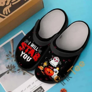 ghost nurse i will stab you halloween crocs crocband clogs qei1b