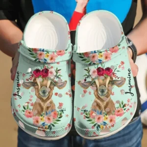 goat personalized floral crocs clog xovdl