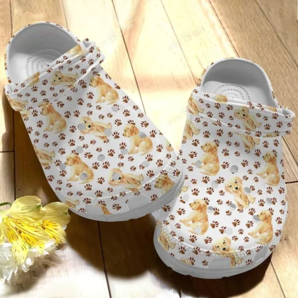 golden retriever so cute crocs classic clogs erb0d