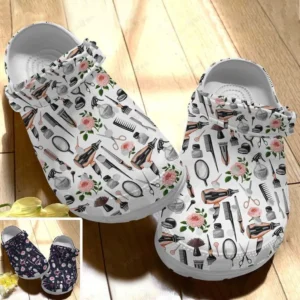 hairstylist white sole hairstylist pattern crocs personalized crocs classic clogs yl4gl