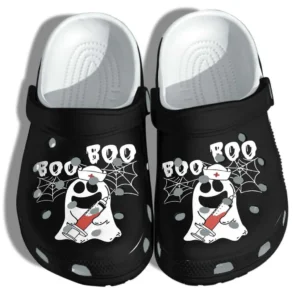 halloween ghost nurse boo boo crocs crocband clogs nsetr
