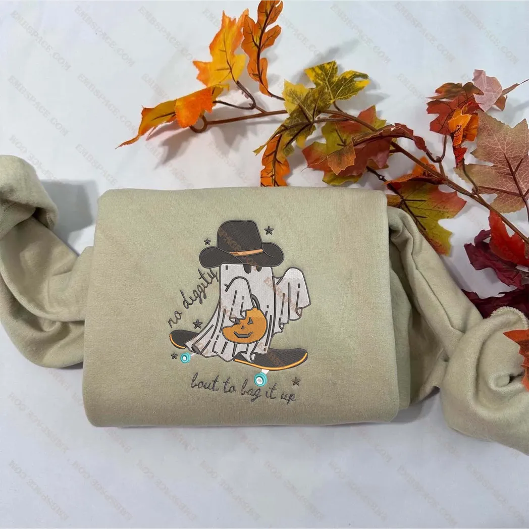 halloween sweatshirt mit niedlichem gruseligem geist bestickt modischer stil 149sv