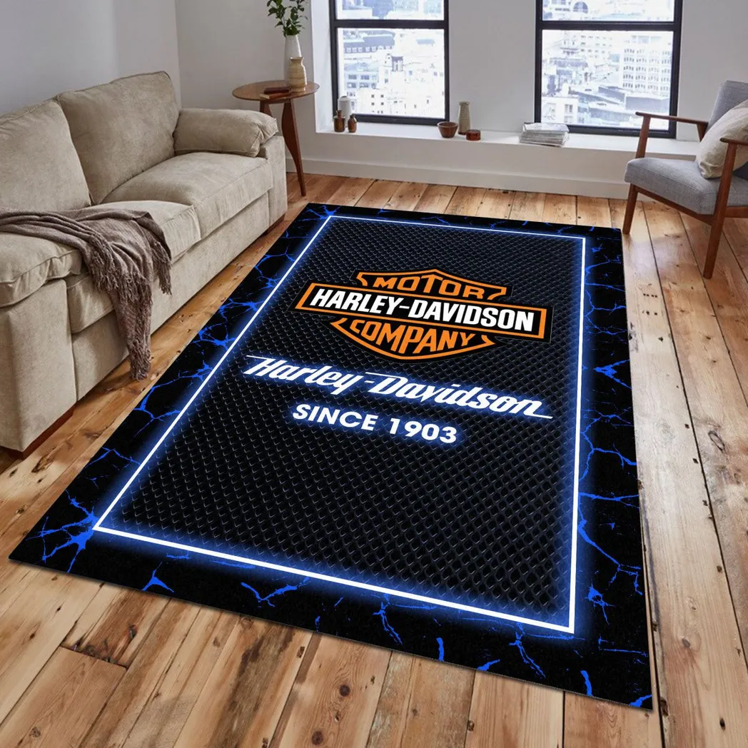 harley davidson rug gift for harley davidson lovers gift for him husband boyfriend car5202192529 blue