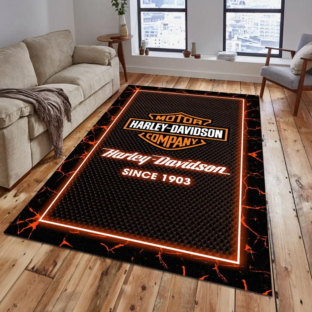 harley davidson rug gift for harley davidson lovers gift for him husband boyfriend car5202192529 orange agbmk
