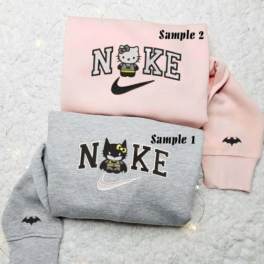 hello kitty batman und catwoman x nike besticken hemd besticken sweatshirt modischer stil fr paare m1otb