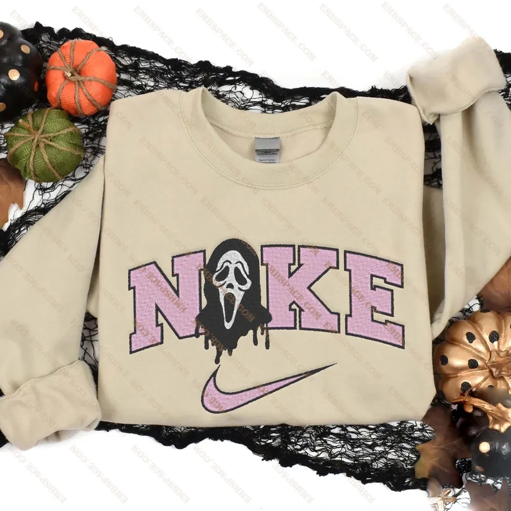 hello kitty cartoon halloween nike besticken sweatshirt modestil