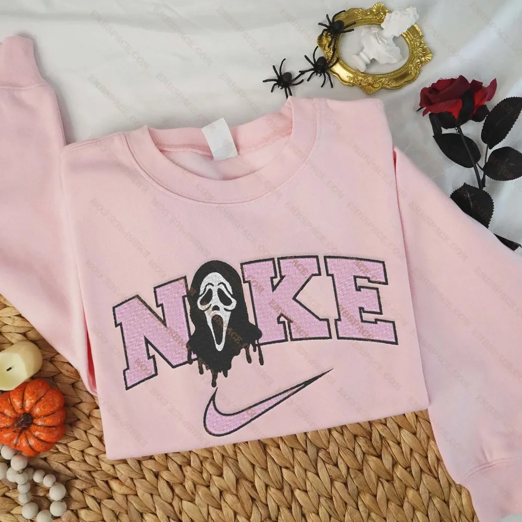 hello kitty cartoon halloween nike besticken sweatshirt modestil