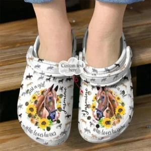 horse personalized just a girl who loves crocs classic clogs kmcrv