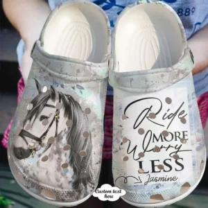 horse personalized ride more worry less crocs classic clogs kfhuz
