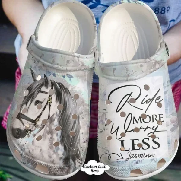 horse personalized ride more worry less crocs classic clogs kfhuz