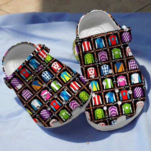 horse racing pattern crocs personalized crocs classic clogs zyiiu