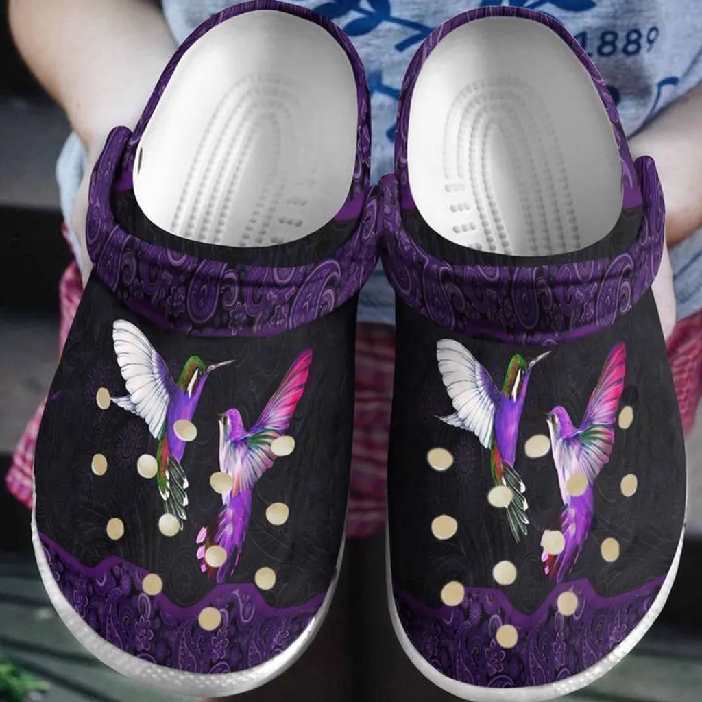 hummingbird purple mandala crocs classic clogs ijvny