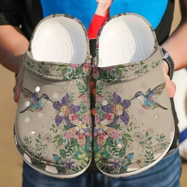 hummingbird quilting crocs classic clogs jaoth