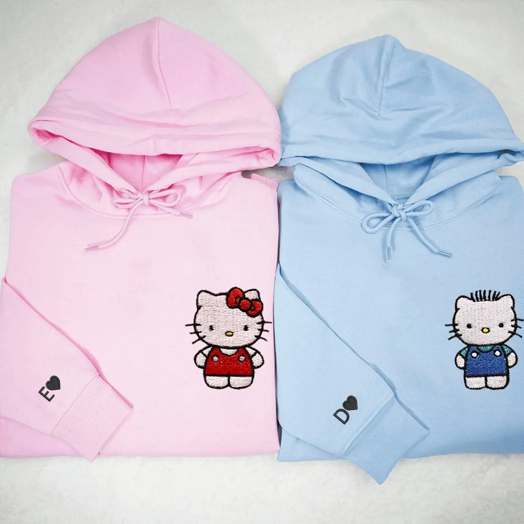 individuell bestickte hoodies fr paare individuell passender paar hoodie von cartoon superhelden inspirierter paar hoodie mit stickerei voubk
