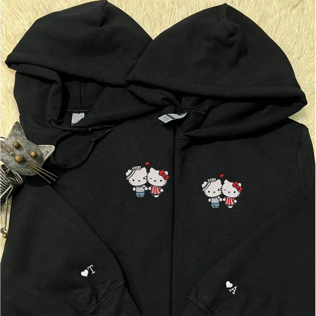 individuell bestickte kapuzenpullover mit rmischen ziffern und datum fr paare ser bestickter kapuzenpullover mit batman und ktzchen fr paare geschenk fr freund freundin