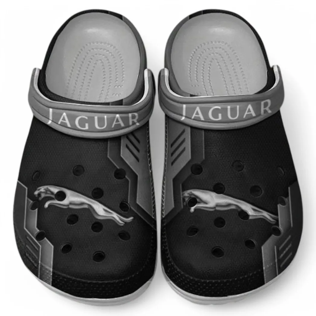 Jaguar Crocs Clogs Männer Frauen, Geschenk für Jaguar Fan CAR185031525245 - Grau