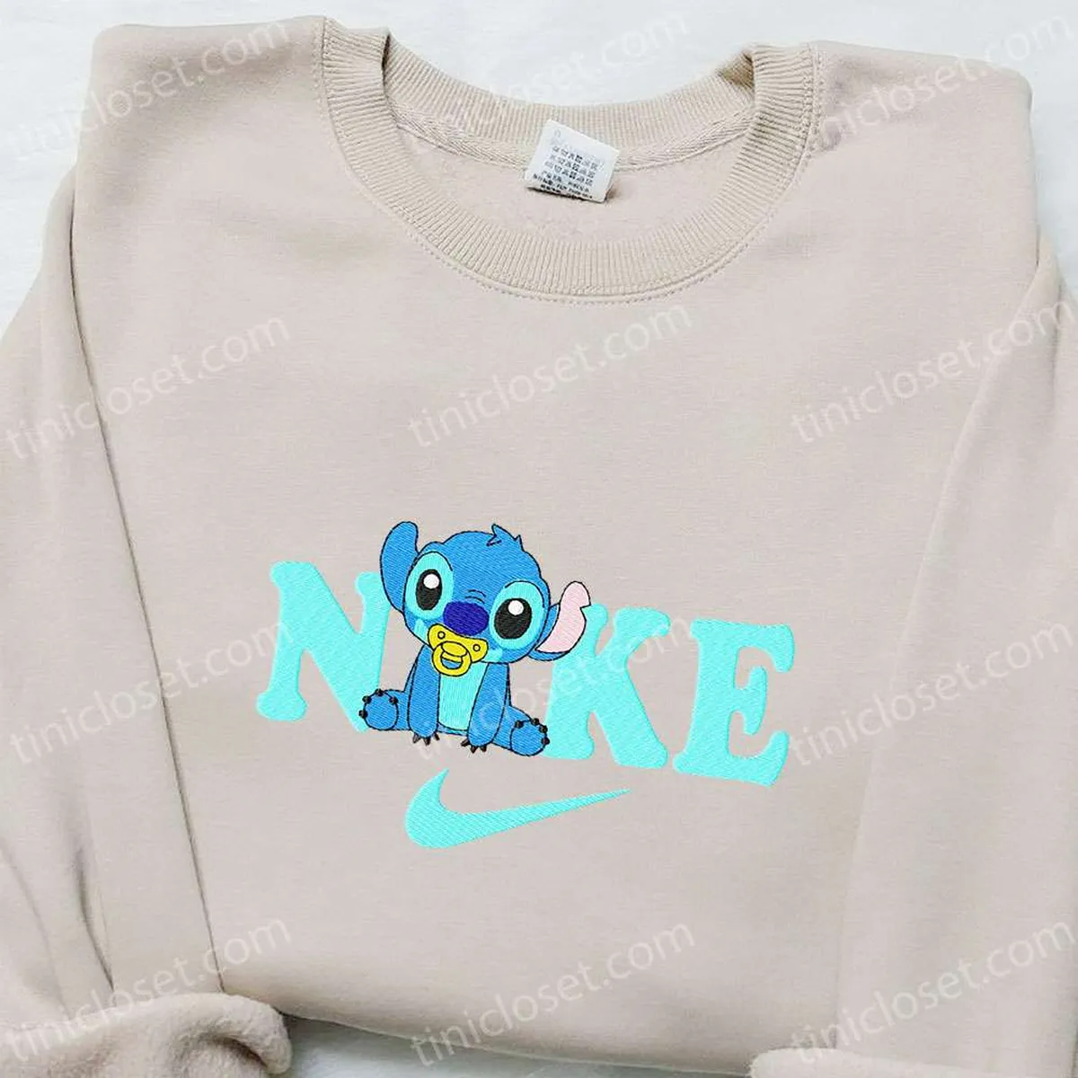 little stitch x nike cartoon bestickter hoodie lilo und stitch besticken hemd nike disney besticken hemd
