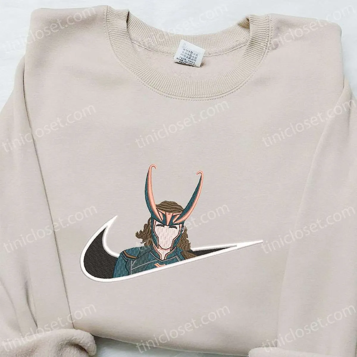 loki x nike swoosh movie besticken sweatshirt marvel universe hoodie besticken nike inspiriertes hoodie besticken rzgdt