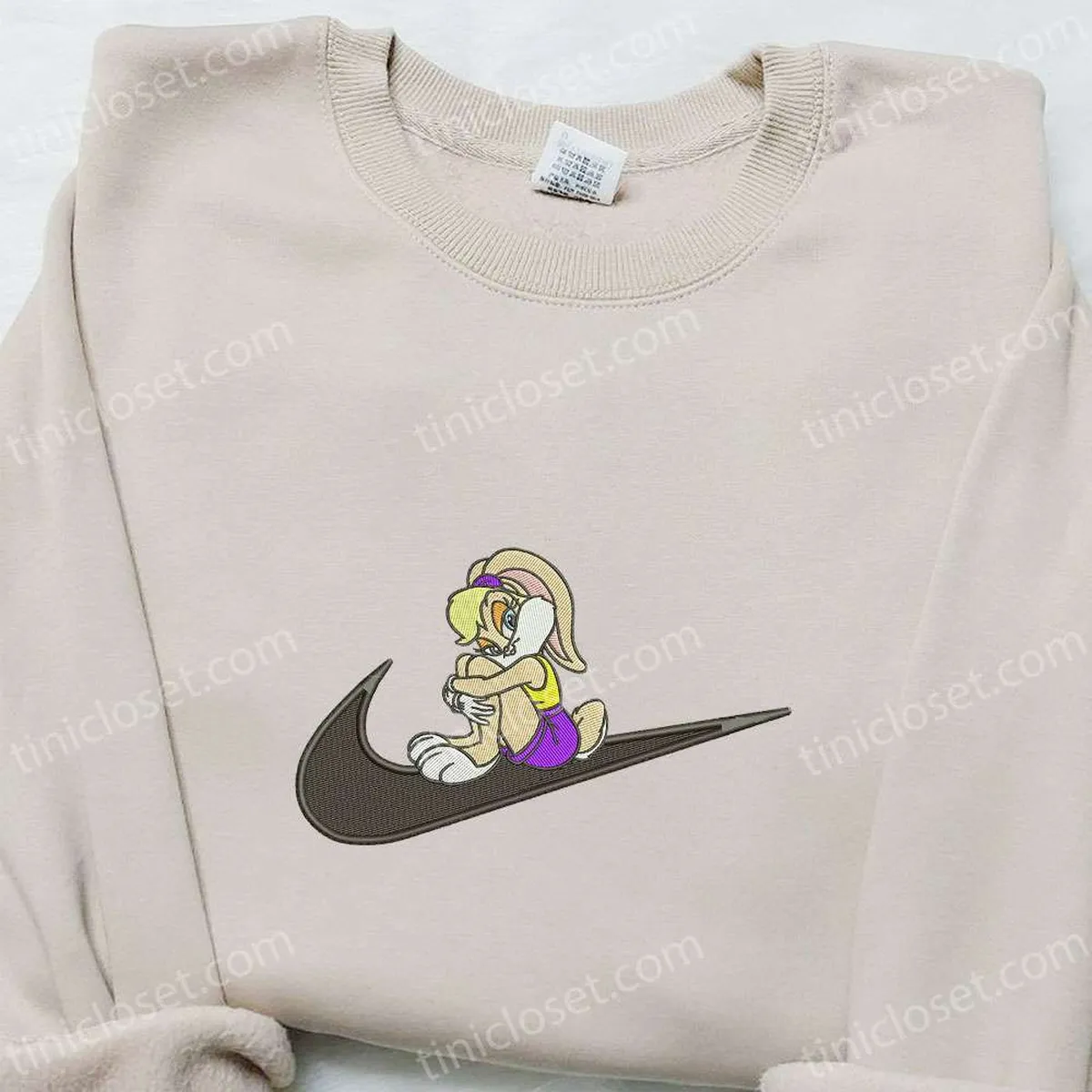 lola bunny x nike swoosh besticken hemd disney looney tunes bestickter hoodie cartoon besticken sweatshirt iyjct