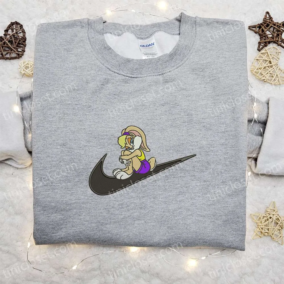 lola bunny x nike swoosh besticken hemd disney looney tunes bestickter hoodie cartoon besticken sweatshirt rpttz