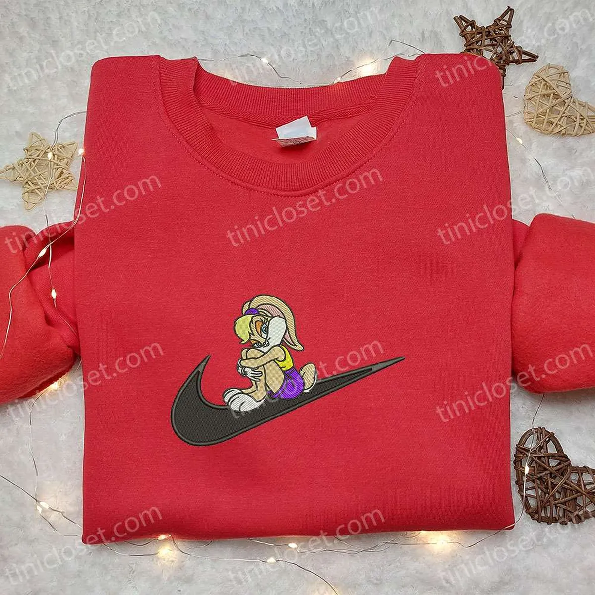 lola bunny x nike swoosh besticken hemd disney looney tunes bestickter hoodie cartoon besticken sweatshirt t4kui