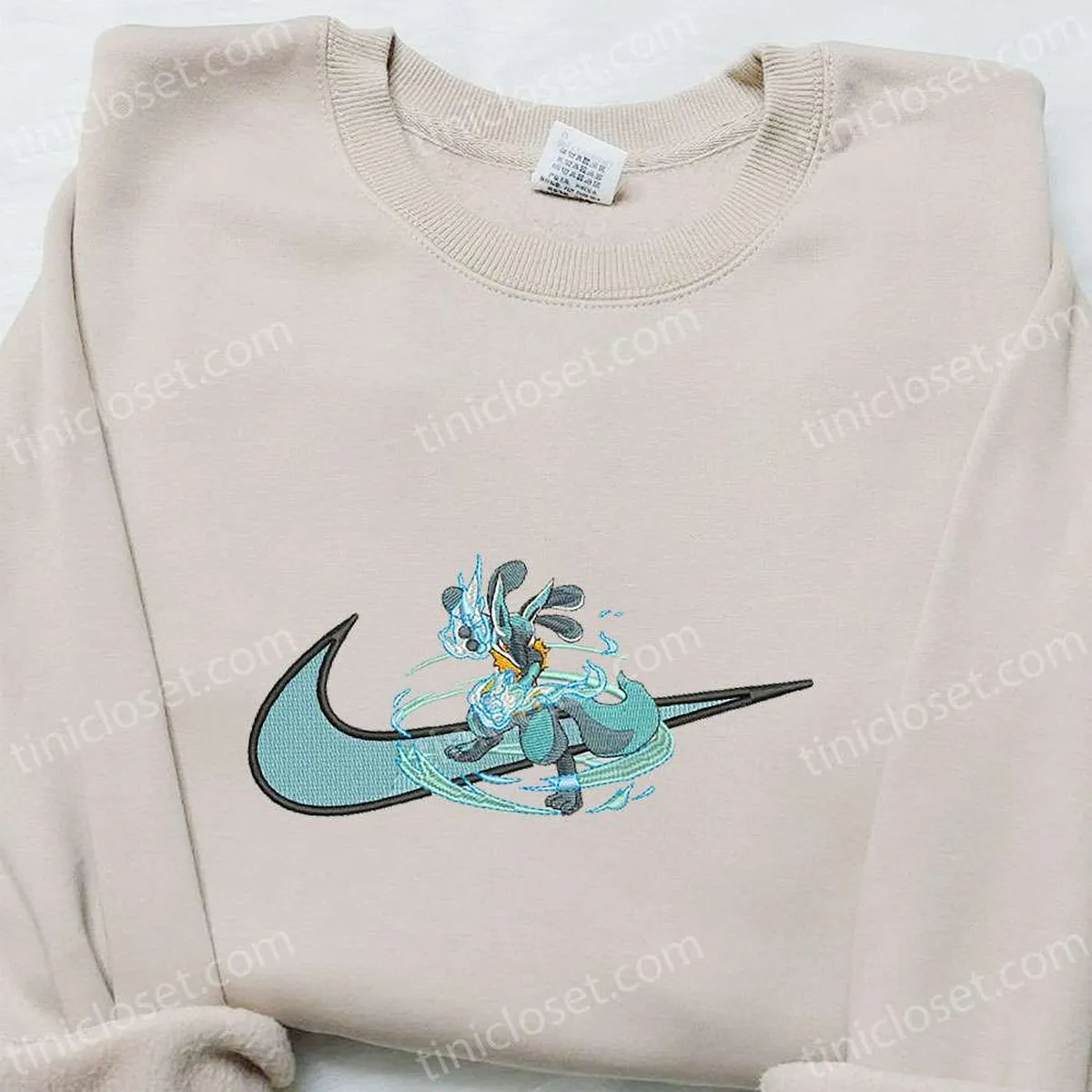 lucario x swoosh anime bestickter kapuzenpullover coole anime kleidung beste geschenkideen fr die familie hviu7