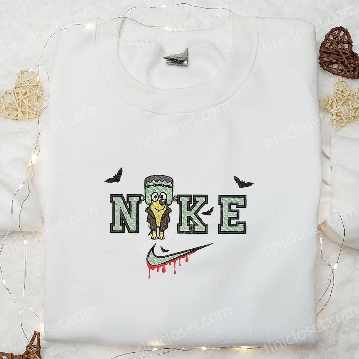 lucky halloween x nike bestickter hoodie the bluey disney hoodie besticken nike inspiriertes hoodie besticken