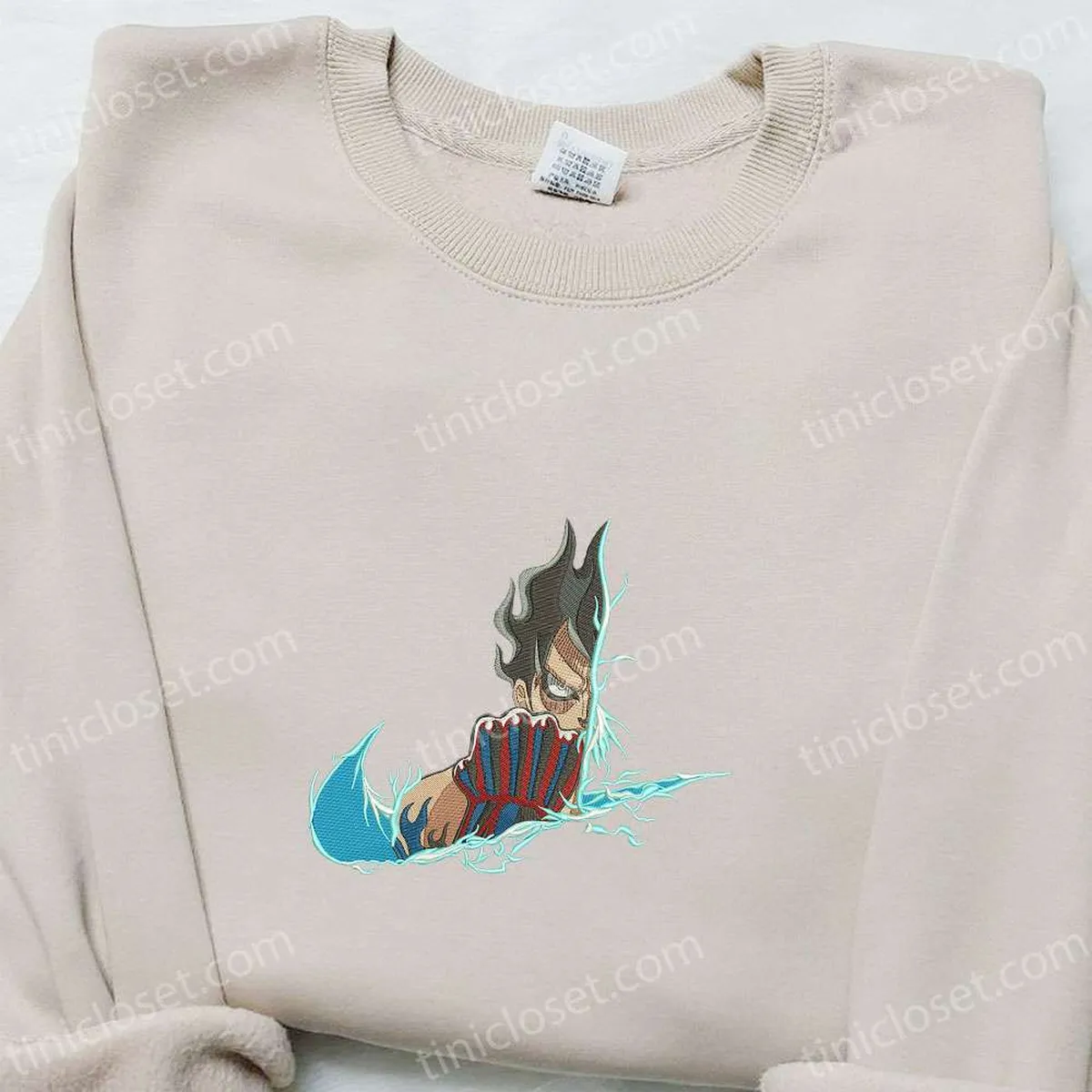 luffy gear 4 x nike anime hoodie besticken one piece bestickter hoodie individuell besticken nike t shirt