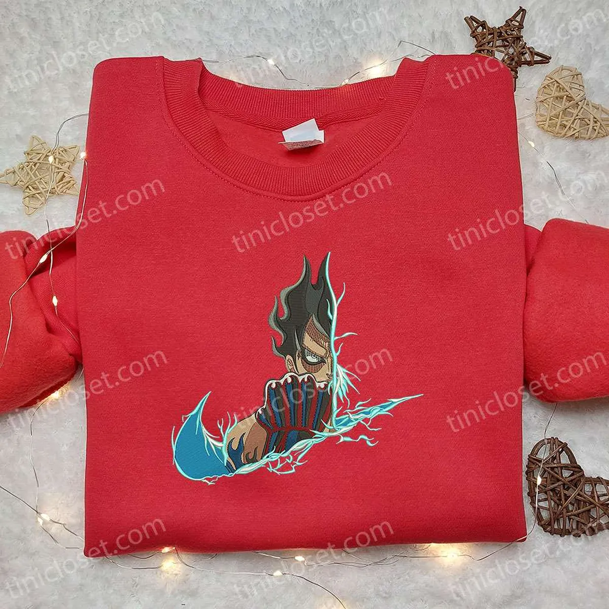 luffy gear 4 x nike anime hoodie besticken one piece bestickter hoodie individuell besticken nike t shirt