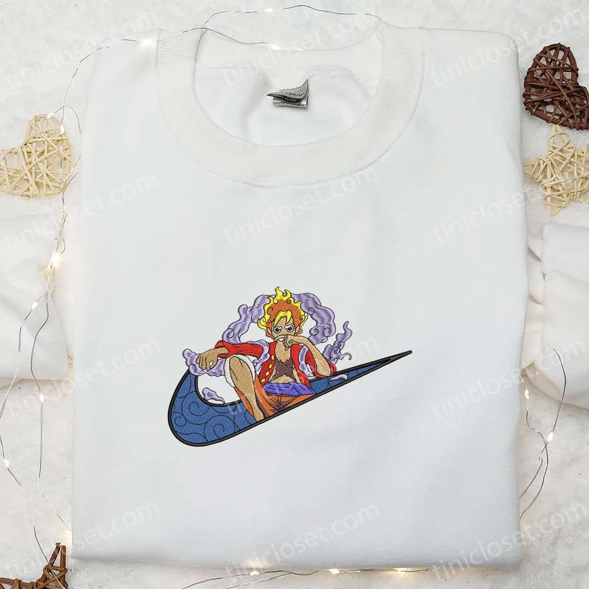 luffy gear 5 x swoosh anime besticken sweatshirt einteiliges besticken hemd beste geschenkideen fr die familie cg0eo