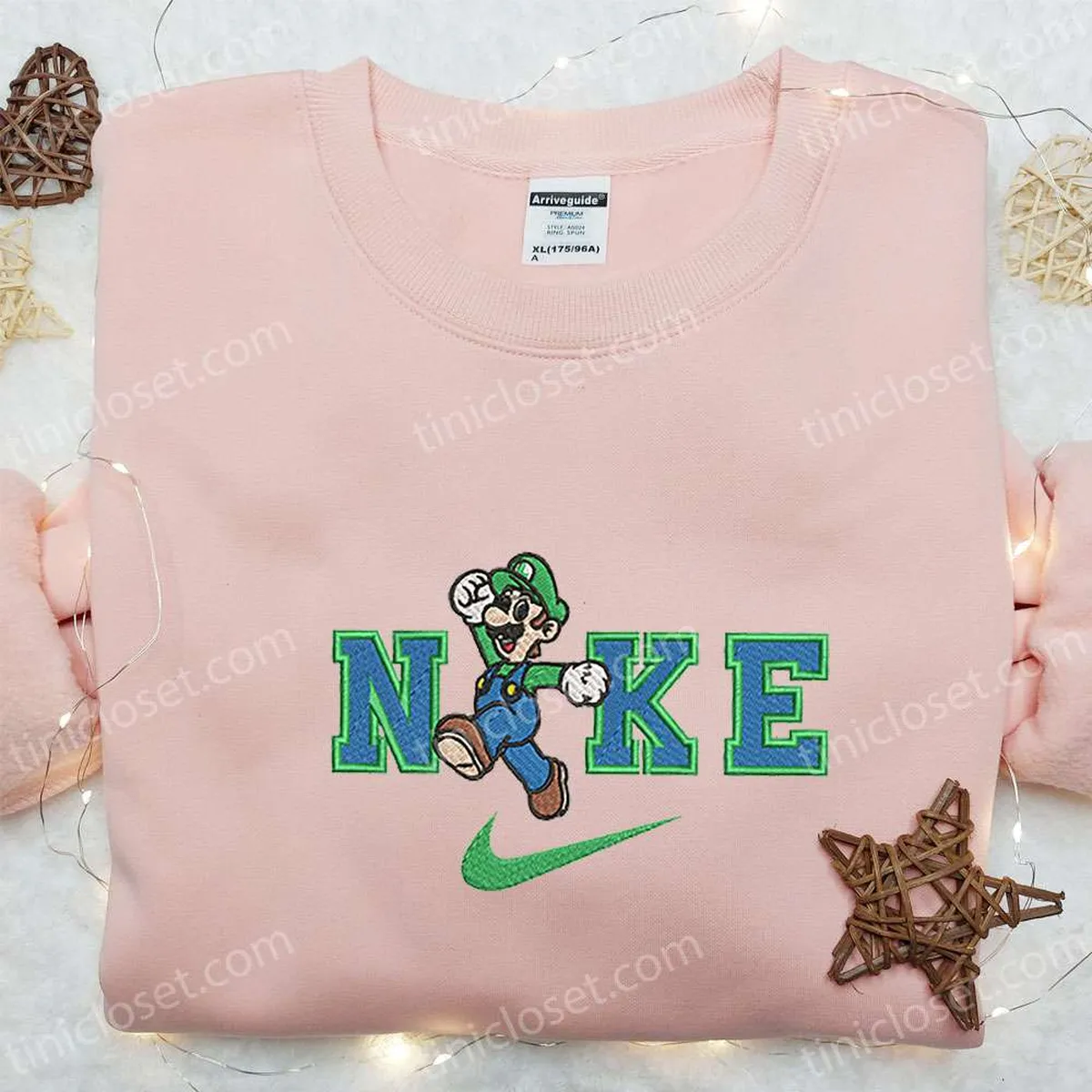 luigi x nike besticken cartoon shirt super mario hoodie besticken nike inspiriertes hoodie besticken