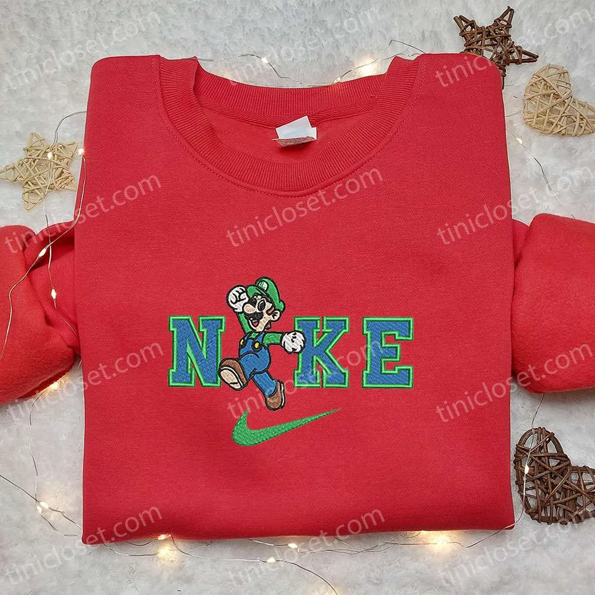 luigi x nike besticken cartoon shirt super mario hoodie besticken nike inspiriertes hoodie besticken