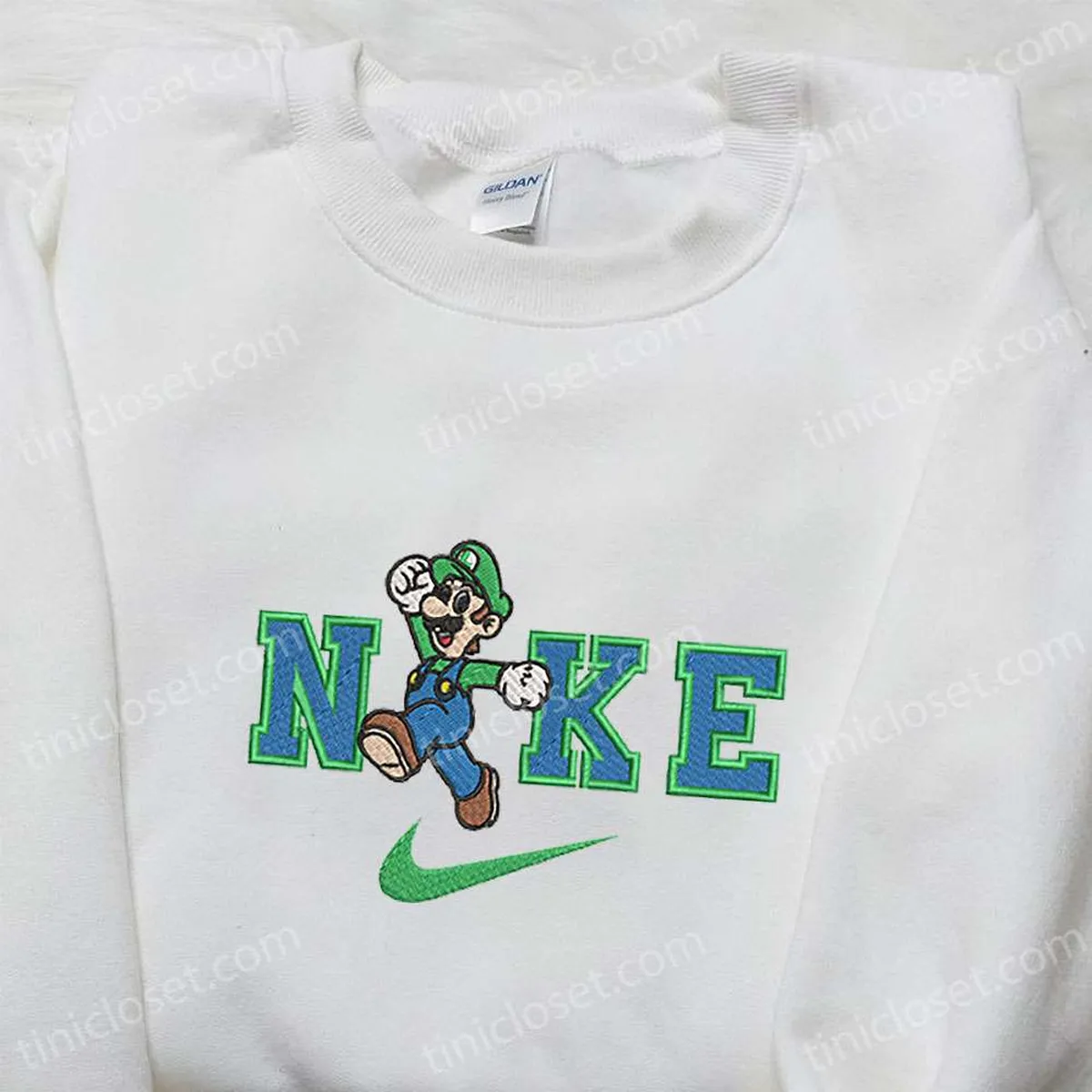 luigi x nike besticken cartoon shirt super mario hoodie besticken nike inspiriertes hoodie besticken krn7p