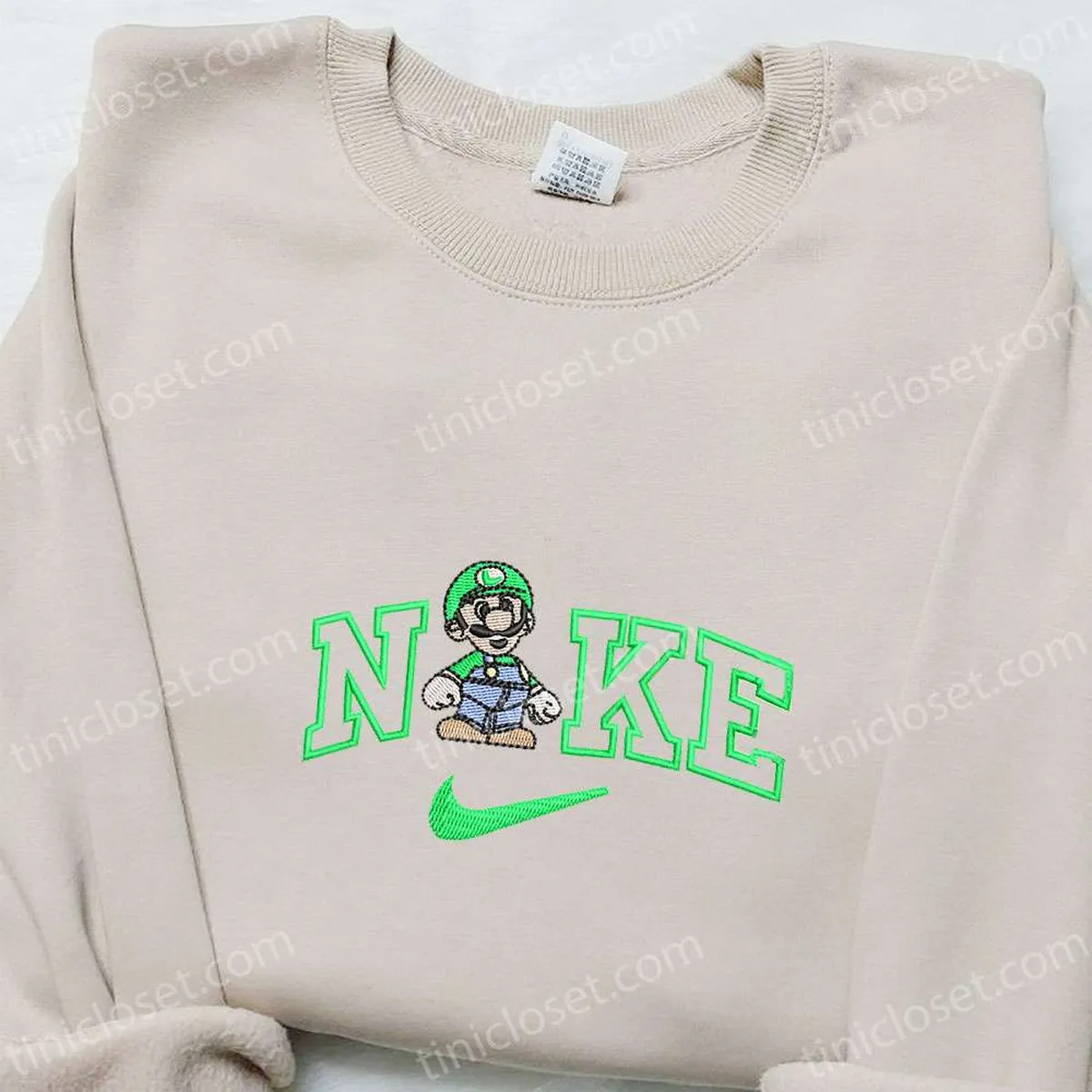 luigi x nike tshirts besticken super mario game characters bestickter hoodie nike inspiriertes besticken sweatshirt gorhd